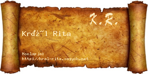 Král Rita névjegykártya