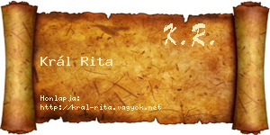 Král Rita névjegykártya