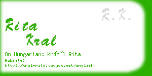 rita kral business card